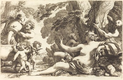 Bacchante assise avec enfants - Michel Dorigny
