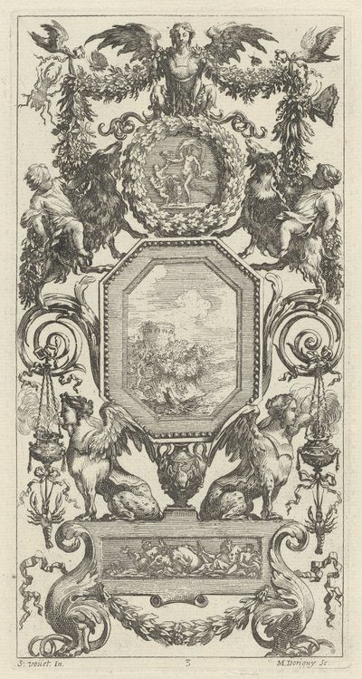 Panneau ornemental surmonté d