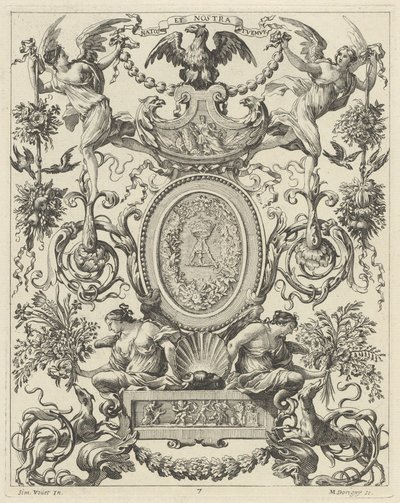 Panneau ornemental surmonté d