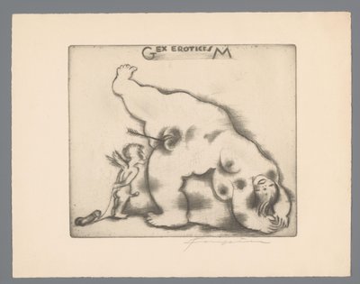 Ex libris de Gianni Mantero - Michel Fingesten (signed by artist)