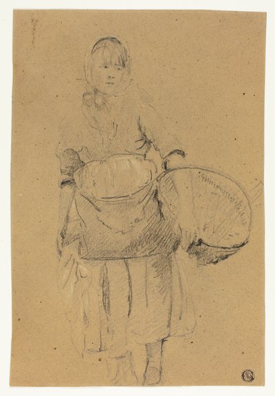 Fille de pêcheur avec panier - Michel Francois Dandre Bardon