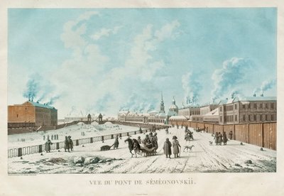 Le pont Semyonovsky à Saint-Pétersbourg - Michel Francois Damam Demartrait