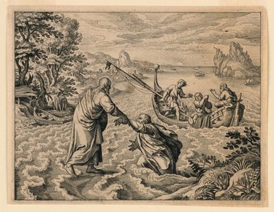 Christ marchant sur la mer - Michel Lasne