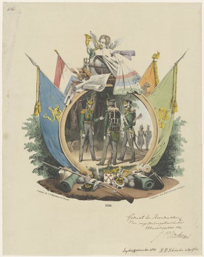 Médaillon avec chasseurs volontaires de l