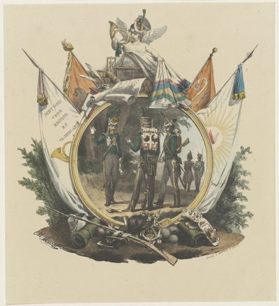 Médaillon avec les Chasseurs Volontaires de l