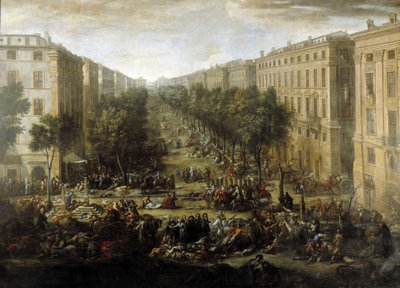 Vue du Cours (de Marseille) pendant la peste de 1720 - Michel Serre