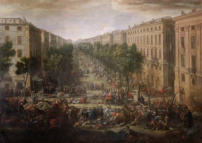 Vue du Cours Belsunce, Marseille, pendant la peste de 1720, 1721 - Michel Serre