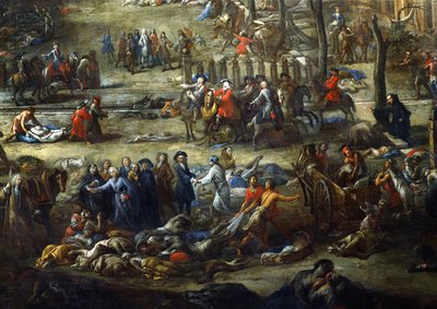 Vue du Cours Belsunce, Marseille, pendant la peste de 1720 (détail) - Michel Serre