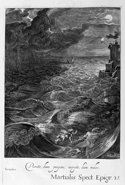 Leander nage à travers l