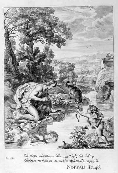 Narcisse amoureux de son propre reflet, 1655 - Michel de Marolles