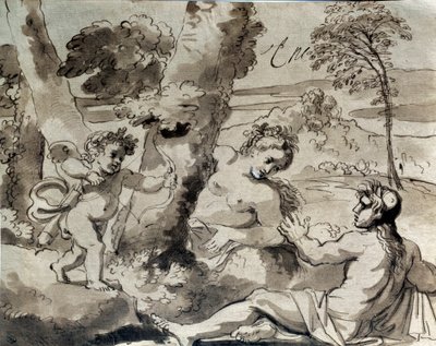 Amour, un berger et une nymphe - Michel des Gobelins Corneille