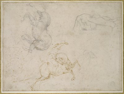 Un cavalier chargeant et autres études - Michelangelo Buonarroti