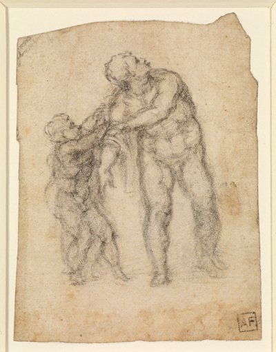 Énée et un enfant (recto) - Michelangelo Buonarroti