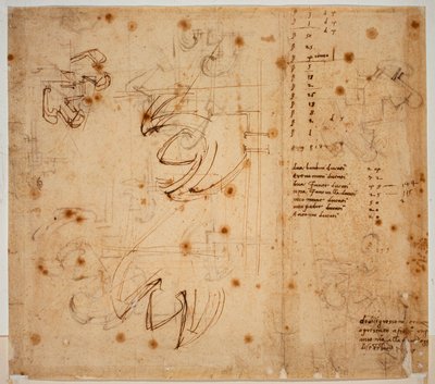 Études et comptes autographes - Michelangelo Buonarroti