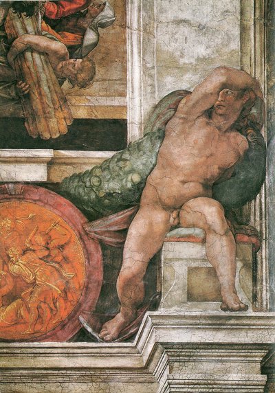 Détail du plafond de la chapelle Sixtine au Vatican (1508-1512) - Michelangelo Buonarroti