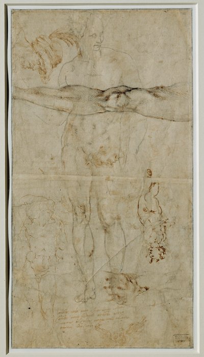 Differents etudes de figures, inscription d
