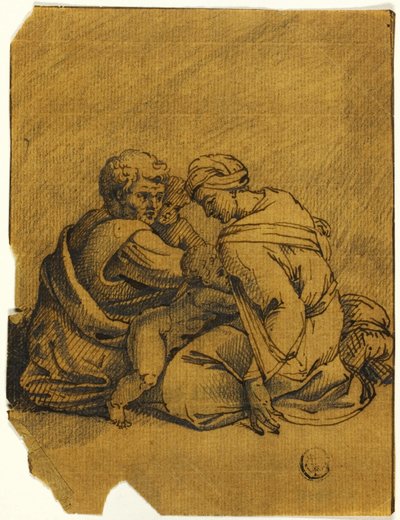 Groupe familial : Ozias, roi de Juda, allaité par sa mère - Michelangelo Buonarroti
