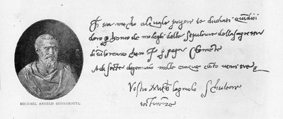 Écriture et signature de Michel-Ange Buonarroti - Michelangelo Buonarroti