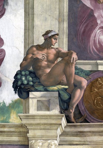 Ignudo (plafond de la chapelle Sixtine au Vatican) - Michelangelo Buonarroti