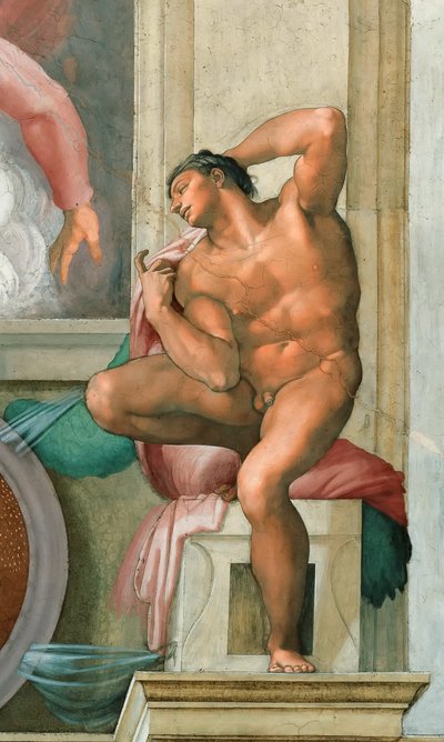 Ignudo plafond de la chapelle Sixtine au Vatican, 1508-1512 - Michelangelo Buonarroti