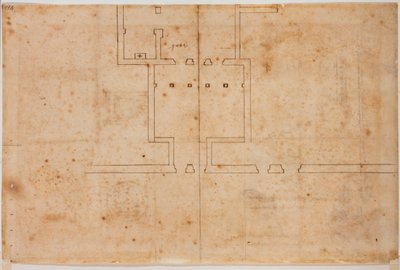 Plan fragmentaire de San Silvestro in Capite - Michelangelo Buonarroti