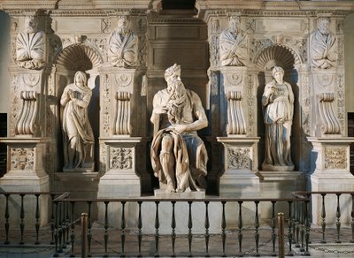 Italie, Rome, Basilique Saint-Pierre, Rachel, Moïse et Léa, détail du tombeau de Jules II, vers 1515 - Michelangelo Buonarroti