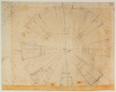 Plan de lanterne pour la Nouvelle Sacristie - Michelangelo Buonarroti