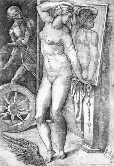 Nu se regardant dans un miroir - Michelangelo Buonarroti