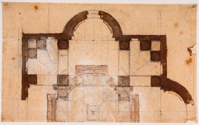 Plan partiel pour San Giovanni dei Fiorentini - Michelangelo Buonarroti