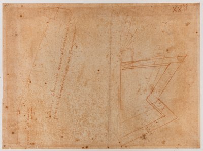 Plan des murs près de la Porte de St. Pier Gattolini - Michelangelo Buonarroti