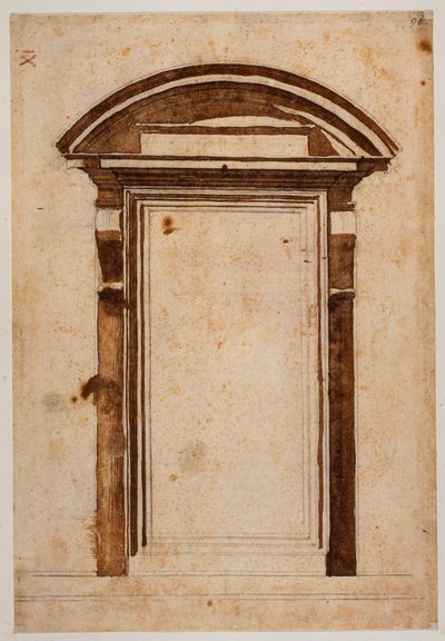 Étude de portail pour la Bibliothèque Laurentienne - Michelangelo Buonarroti