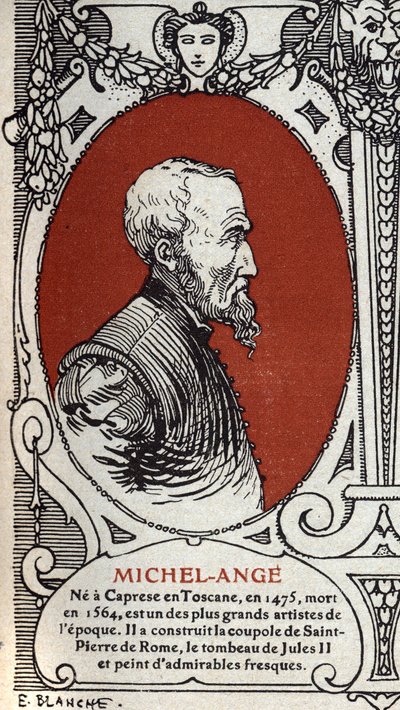 Portrait du peintre de la Renaissance italienne, Michelangelo Buonarroti dit Michel-Ange. - Michelangelo Buonarroti