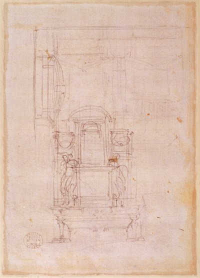 Dessin préparatoire pour le tombeau du pape Jules II - Michelangelo Buonarroti
