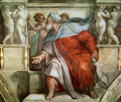Prophètes et Sibylles : Ézéchiel plafond de la Chapelle Sixtine au Vatican, 1508-1512 - Michelangelo Buonarroti