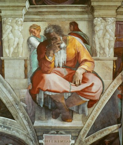 Prophètes et Sibylles : Jérémie, plafond de la chapelle Sixtine au Vatican, 1508-1512 - Michelangelo Buonarroti