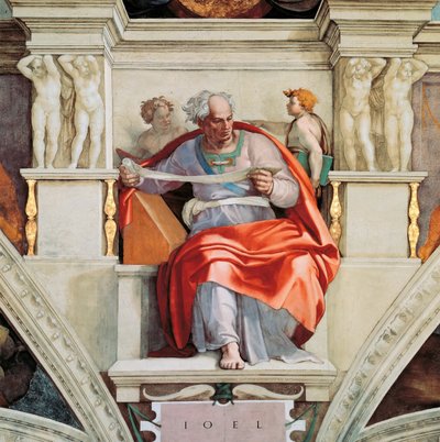 Prophètes et Sibylles : Joël, plafond de la chapelle Sixtine au Vatican - Michelangelo Buonarroti
