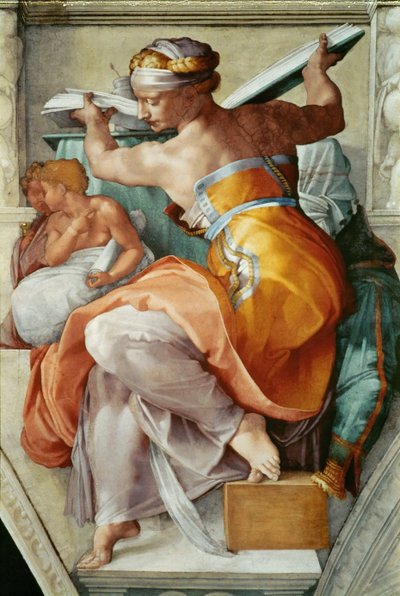 Prophètes et Sibylles : Sibylle libyenne, plafond de la chapelle Sixtine au Vatican, 1508-1512 - Michelangelo Buonarroti