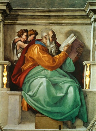 Prophètes et Sibylles : Zacharie Plafond de la chapelle Sixtine au Vatican, 1508-1512 - Michelangelo Buonarroti