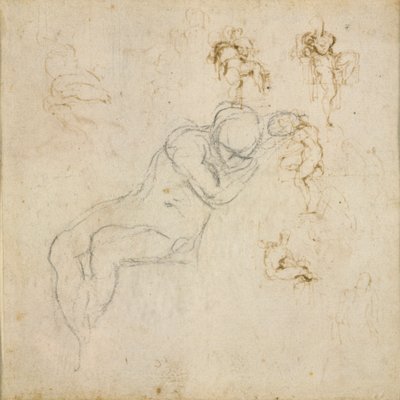 Recto : Huit études de figures. Verso : Étude de figure, vers 1490-1560 - Michelangelo Buonarroti