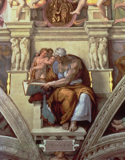Plafond de la chapelle Sixtine : Sibylle de Cumes - Michelangelo Buonarroti