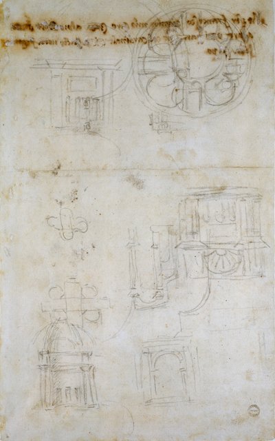 Esquisse montrant des études pour Saint-Pierre - Michelangelo Buonarroti