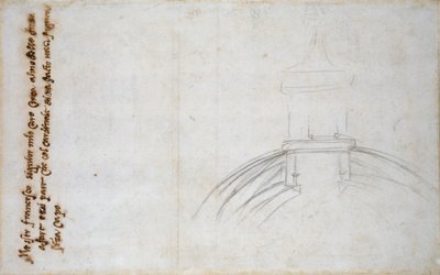 Esquisse montrant la jonction de la lanterne et de la coupole, et autres études pour Saint-Pierre - Michelangelo Buonarroti