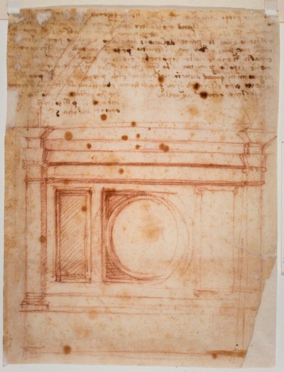 Croquis pour le tambour de la coupole de Santa Maria del Fiore et lettre au cardinal de Bibbiena - Michelangelo Buonarroti
