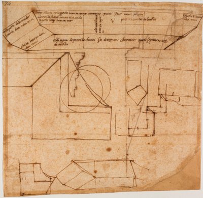 Croquis de blocs de marbre pour le tombeau de Jules II - Michelangelo Buonarroti