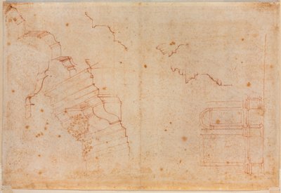 Études de monuments romains, XVIe siècle (dessin) - Michelangelo Buonarroti