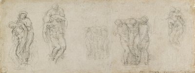 Études pour une Pietà et une mise au tombeau - Michelangelo Buonarroti