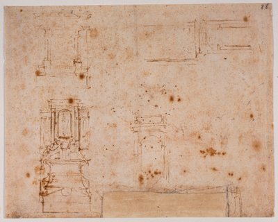 Études de monuments funéraires pour la Nouvelle Sacristie - Michelangelo Buonarroti