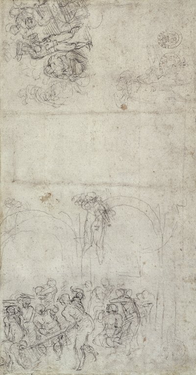 Étude pour Le Jugement Dernier (verso) - Michelangelo Buonarroti