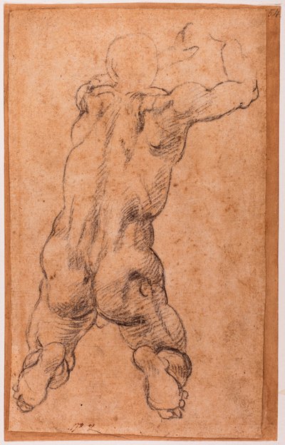 Étude de nu masculin agenouillé - Michelangelo Buonarroti