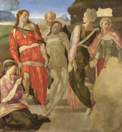 La Mise au Tombeau (inachevé) (panneau) - Michelangelo Buonarroti